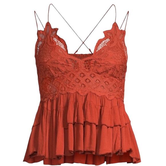 NWT Free People Adella Cami Burt Orange Size Medium - Picture 1 of 6